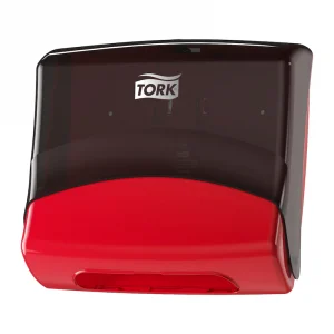 Tork 654008 Folded Wiper / Cloth Dispenser - Red & Smoke Grey