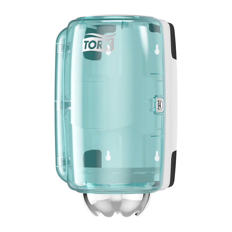 Tork 658000 Mini Centrefeed Dispenser - White & Turquoise