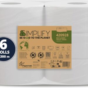 Jumbo 2-Ply White Toilet Roll - Case of 6 x 300m
