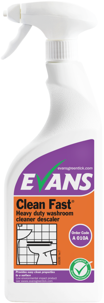 Evans Clean Fast Heavy Duty Washroom Cleaner & Descaler - 750ml Trigger Spray