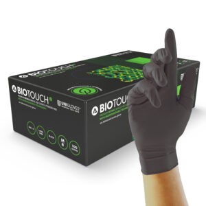 Biotouch Biodegradable Black Powder Free Nitrile Gloves - Box of 100 Medium