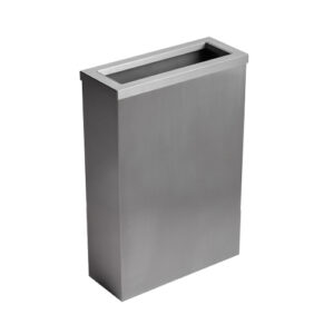 50 Litre Stainless Steel Compact Chute Lid Waste Bin - Brushed Stainless