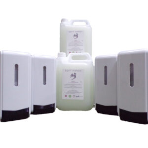 4 x Bulk Fill Liquid Soap Dispensers & 2 x 5 Litres Antibac Hand Soap