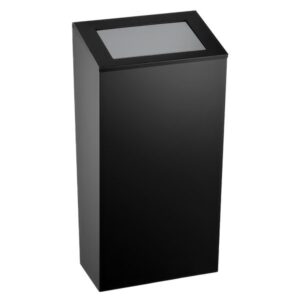 25 Litre Eco Matte Black Metal Waste Bin - Push Lid