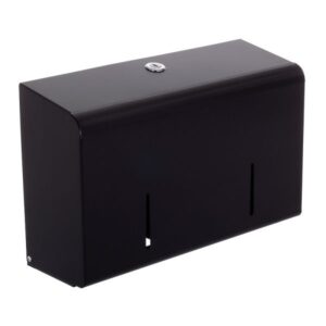 Black Metal Twin Micro Jumbo Roll Dispenser - Matte Black