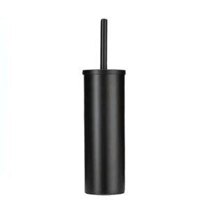 Black Metal Toilet Brush Set - Matte Black