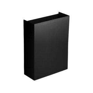 50 Litre Black Metal Compact Open Lid Waste Bin - Matte Black