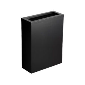 50 Litre Black Metal Compact Chute Lid Waste Bin - Matte Black