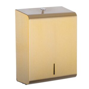 Stainless Steel Large Hand Towel Dispenser - Satin Brass