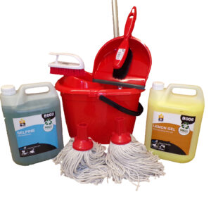 Budget Floor Cleaning & Wiping Bundle - Red