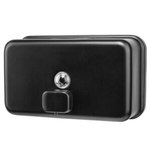 Stainless Steel 1.2 Litre Wall Mounted Horizontal Liquid Soap Dispenser - Black
