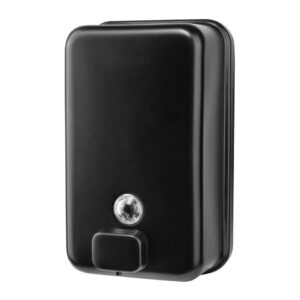 1.2 Litre Black Metal Vertical Liquid Soap Dispenser - Black