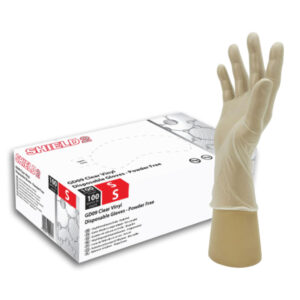 Shield GD09 Clear Powder Free Vinyl Gloves - Box of 100 Small