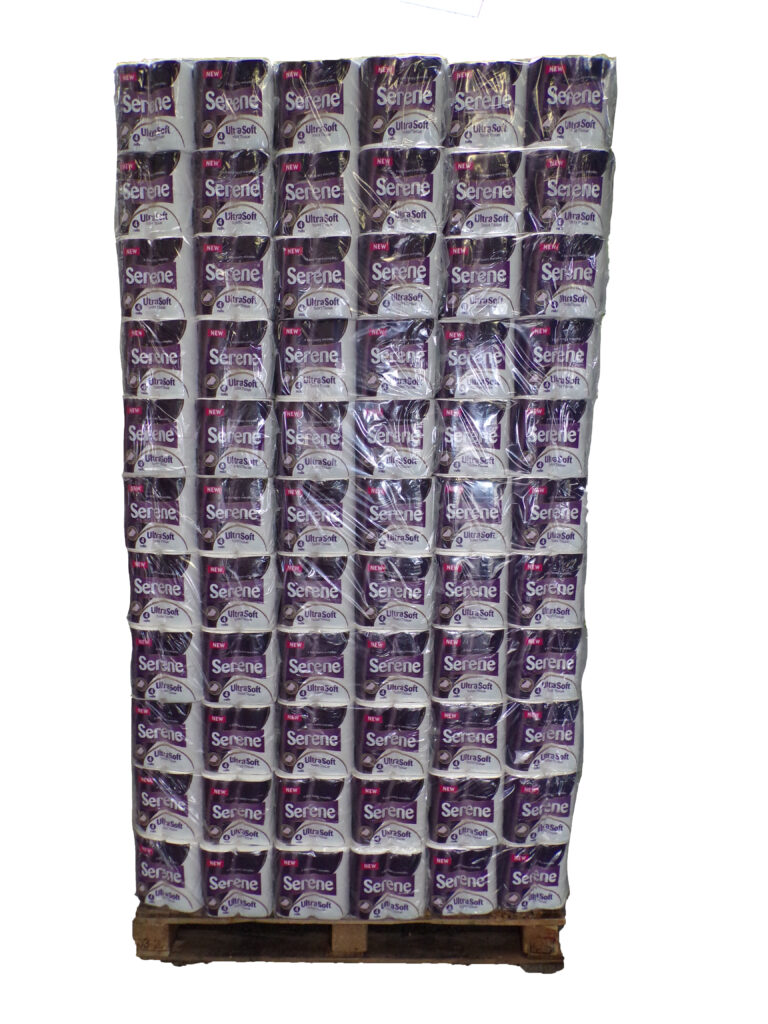 Serene Ultra Soft 3-Ply Luxury Household Toilet Rolls - Pallet of 66 Cases of 40 Rolls
