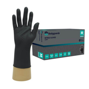 Bodyguards GL897 Black Powder Free Nitrile Gloves - Box of 100 Extra Large