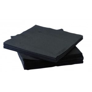 24cm Black Cocktail Napkins - Case of 2000