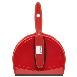 Professional Dustpan & Soft Brush Set - Red