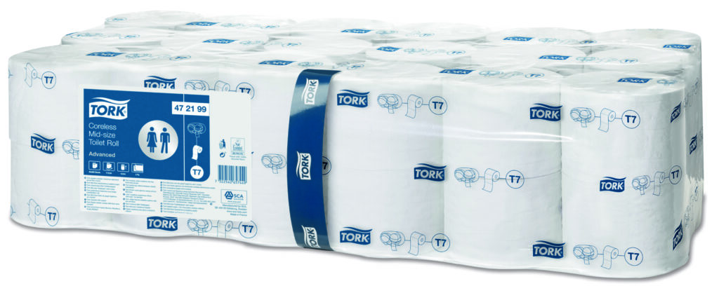Tork 472199 Coreless Mid-Size 2-Ply Toilet Rolls - Case of 36