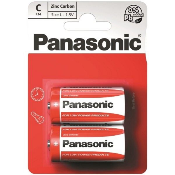 Panasonic C Zinc Carbon Batteries - Pack of 2