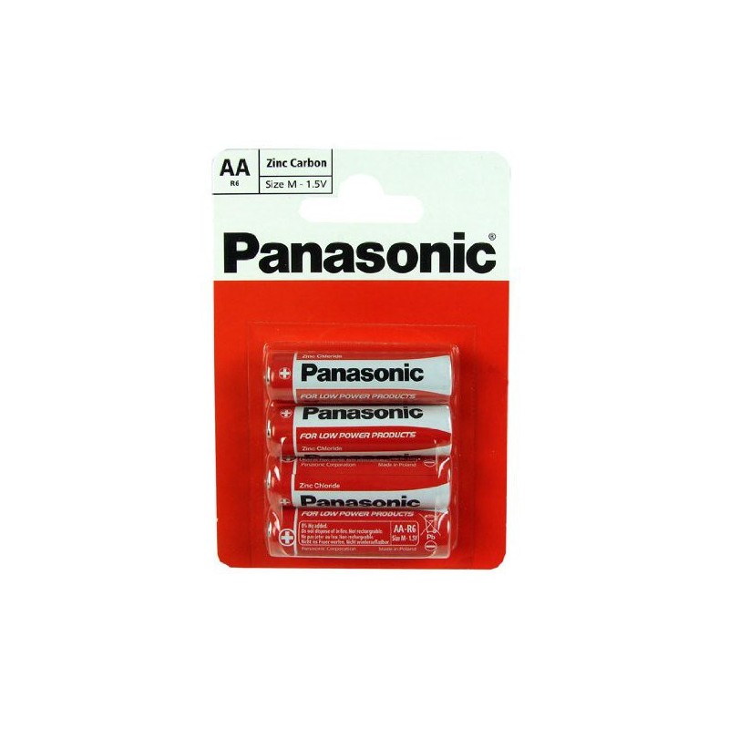 Panasonic AA Zinc Carbon Batteries - Pack of 4
