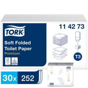 Tork 114273 Soft Folded White 2-Ply Toilet Paper - Case of 30