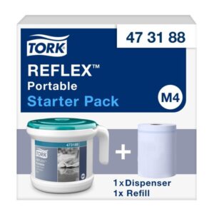 Tork 473188 Reflex Portable Centrefeed Dispenser Starter Pack