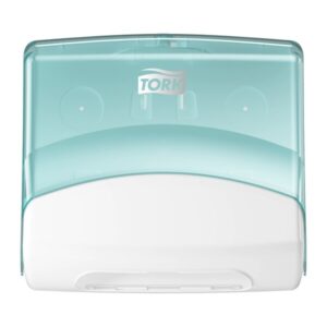 Tork 654000 Folded Wiper / Cloth Dispenser - White & Turquoise