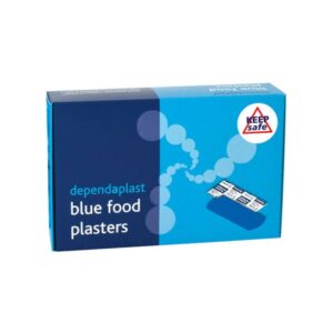 Dependaplast Blue Food Plasters - 100 Assorted Sized Plasters