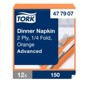 Tork 477907 Orange 2-Ply Dinner Napkins - Case of 1800