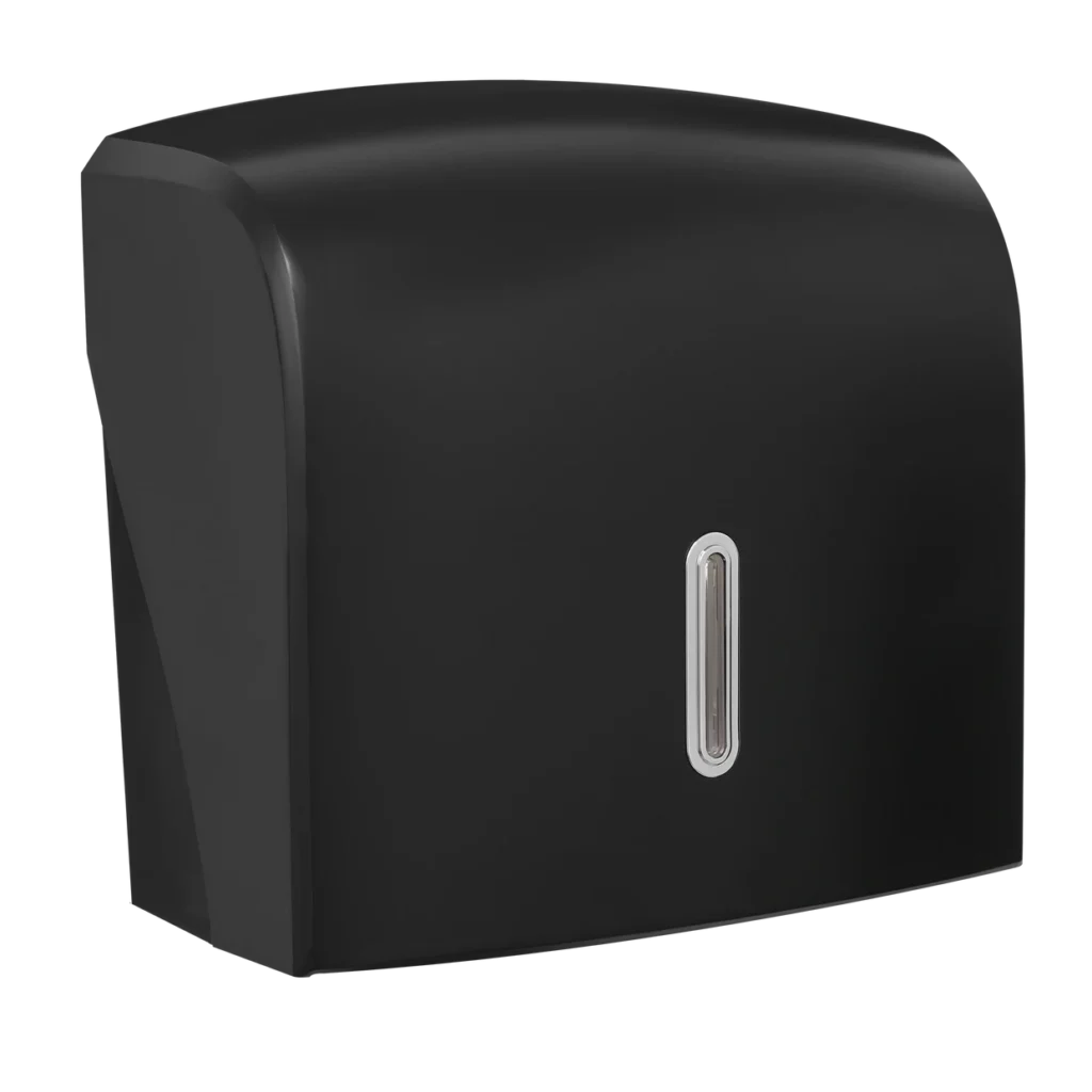 Halo Small Black Plastic Hand Towel Dispenser - Graphite HALO Window