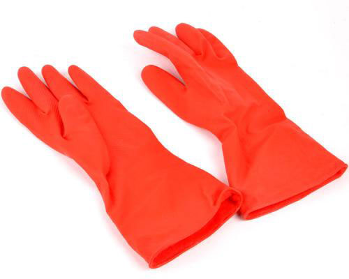 UNICARE Household Pink Rubber Gloves - 1 Pair of Large