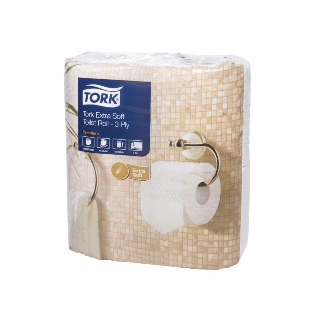Tork 100170 Extra Soft  3-Ply Premium Toilet Rolls - Case of 36