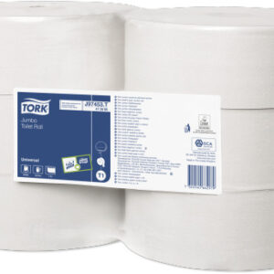 Tork 472596 1-Ply Jumbo White Toilet Roll Universal - Case of 6 x 700m