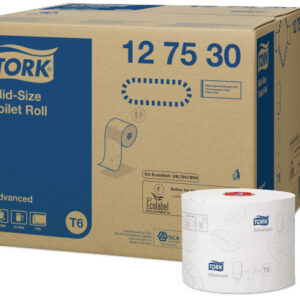 Tork 127530 Mid-Size White 2-Ply Toilet Rolls - Case of 27 x 100m