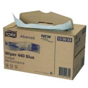 Tork 130083 Blue 3-Ply Industrial Heavy Duty Wiping Paper - 200 Sheets