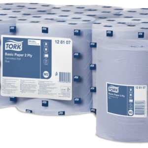 Tork 128107 Blue 2-Ply Basic Centrefeed Rolls - Case of 6 x 150m
