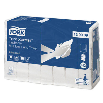 Tork 129089 Xpress Multifold Flushable White Hand Towel - Case of 4200
