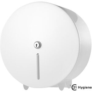 White Metal Mini Jumbo Toilet Roll Dispenser