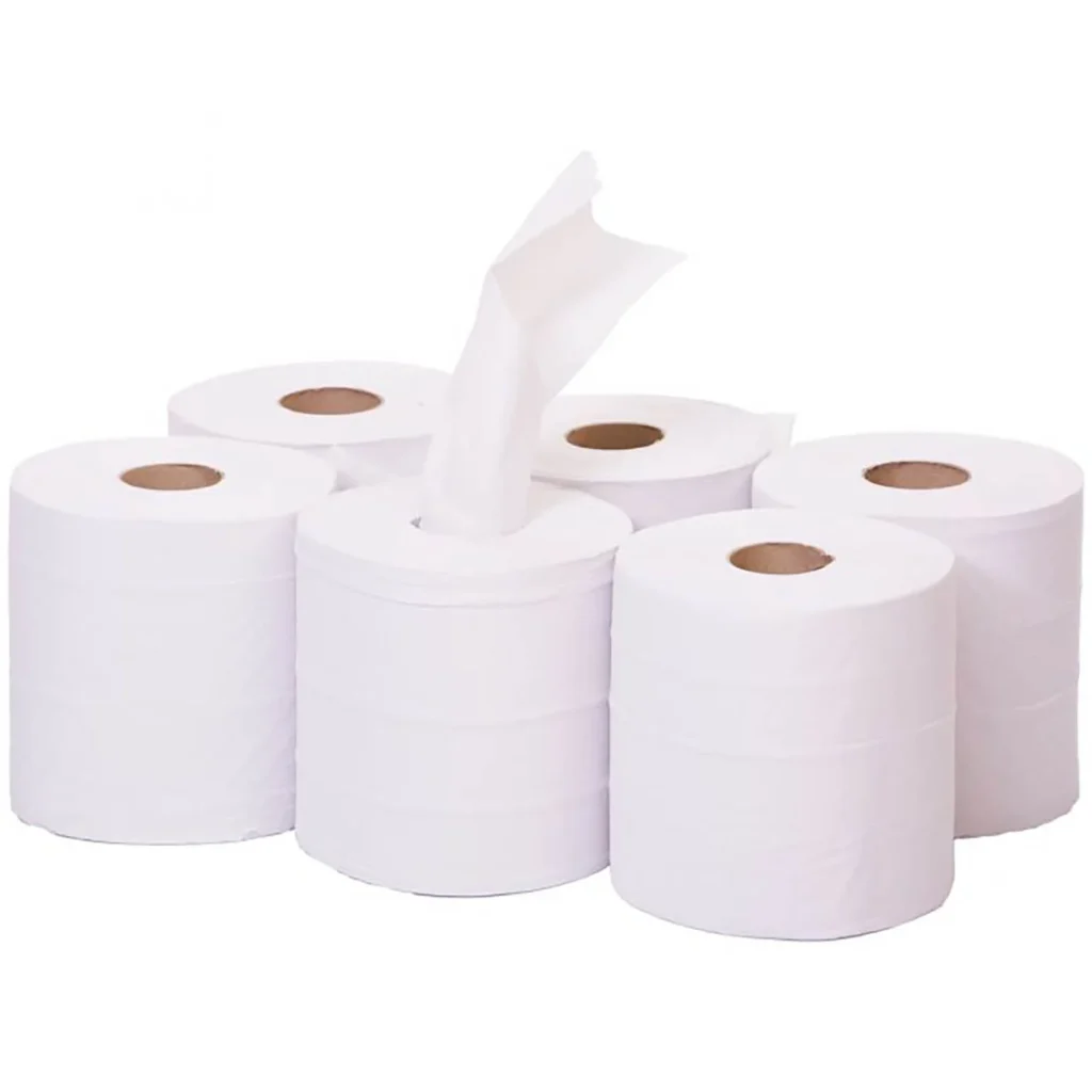 White 2-Ply Centrefeed Rolls - Case of 6 x 150 Metres