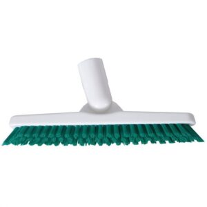 Washable 23cm Stiff Grout Brush & 125cm Aluminium Handle - Green