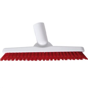 Washable 23cm Stiff Grout Brush & 125cm Aluminium Handle - Red